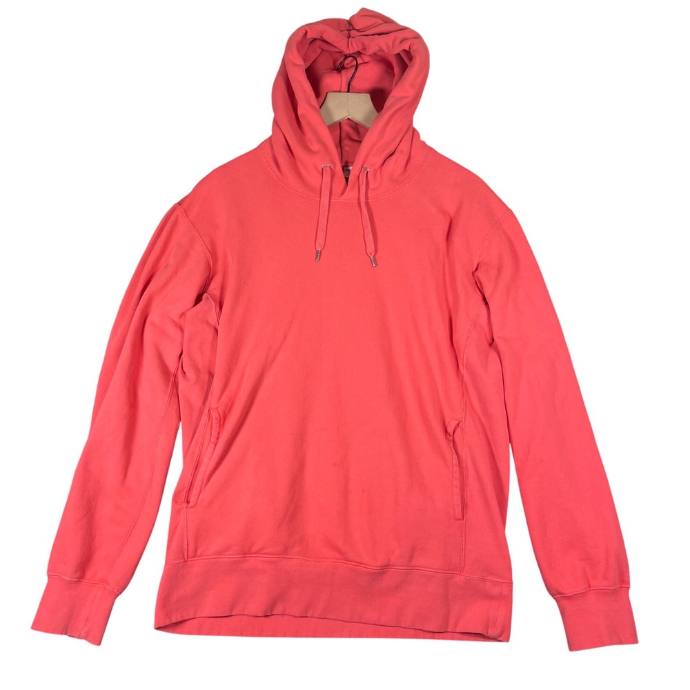 Uniqlo U Mens Coral Orange Cotton Blend Hoodie Sweatshirt‎ Size L Large Rare
